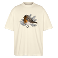 Stanley/Stella Oversized Unisex Bio T-Shirt - "Rotkehlchen" - Weißgrau