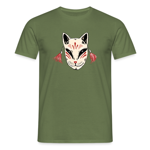 Männer T-Shirt - “Japanische Maske” - Militärgrün