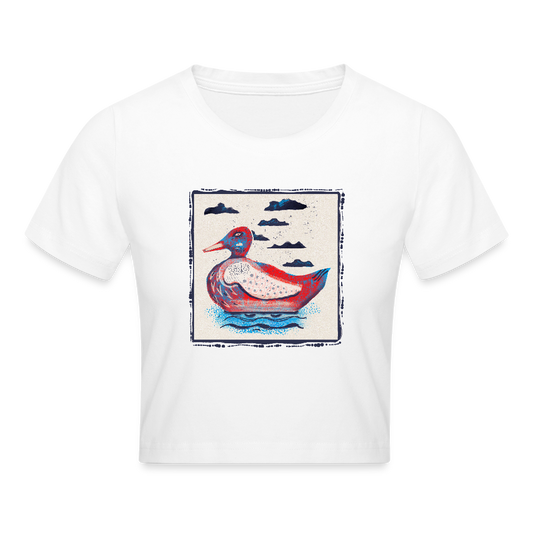Cropped T-Shirt - Weiß