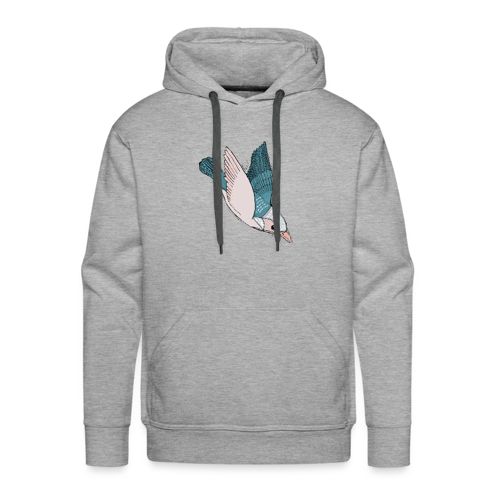 Men’s Premium Hoodie - "Vogel im Sturzflug" - Grau meliert