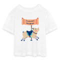 Teen Cropped Jersey T-Shirt - “Carousel Animal” - Weiß