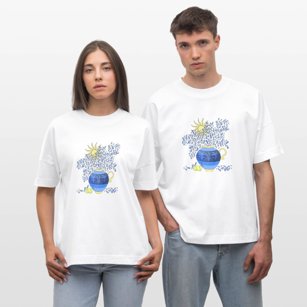Stanley/Stella Oversized Unisex Bio T-Shirt - "Vase mit Zitronen" - Weiß