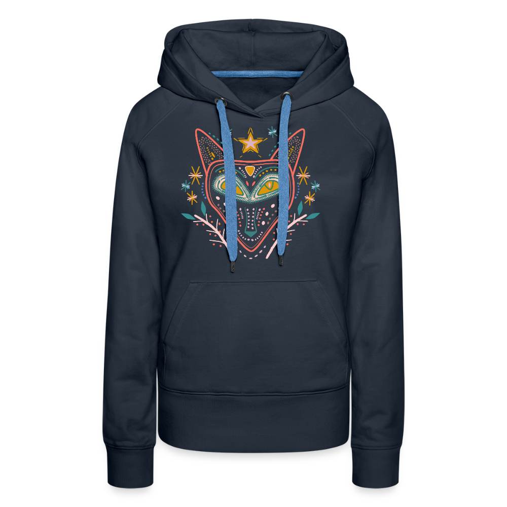 Frauen Premium Hoodie "Nachtfuchs" - Navy