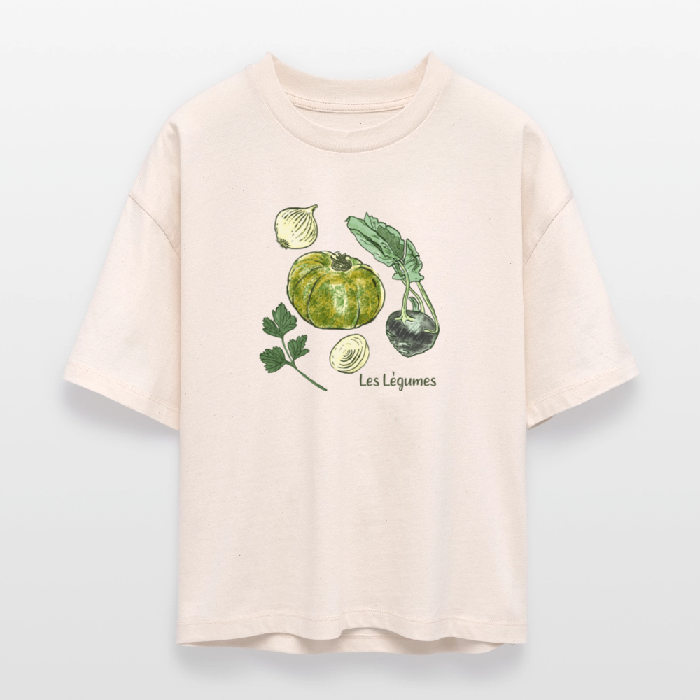 Stanley/Stella Frauen Boxy Bio-T-Shirt Nova - “Gemüse Collection Print” - Weißgrau