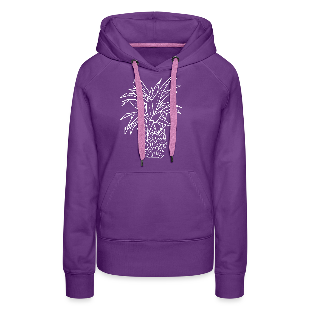 Frauen Premium Hoodie - "Grafische Ananas" - Purple