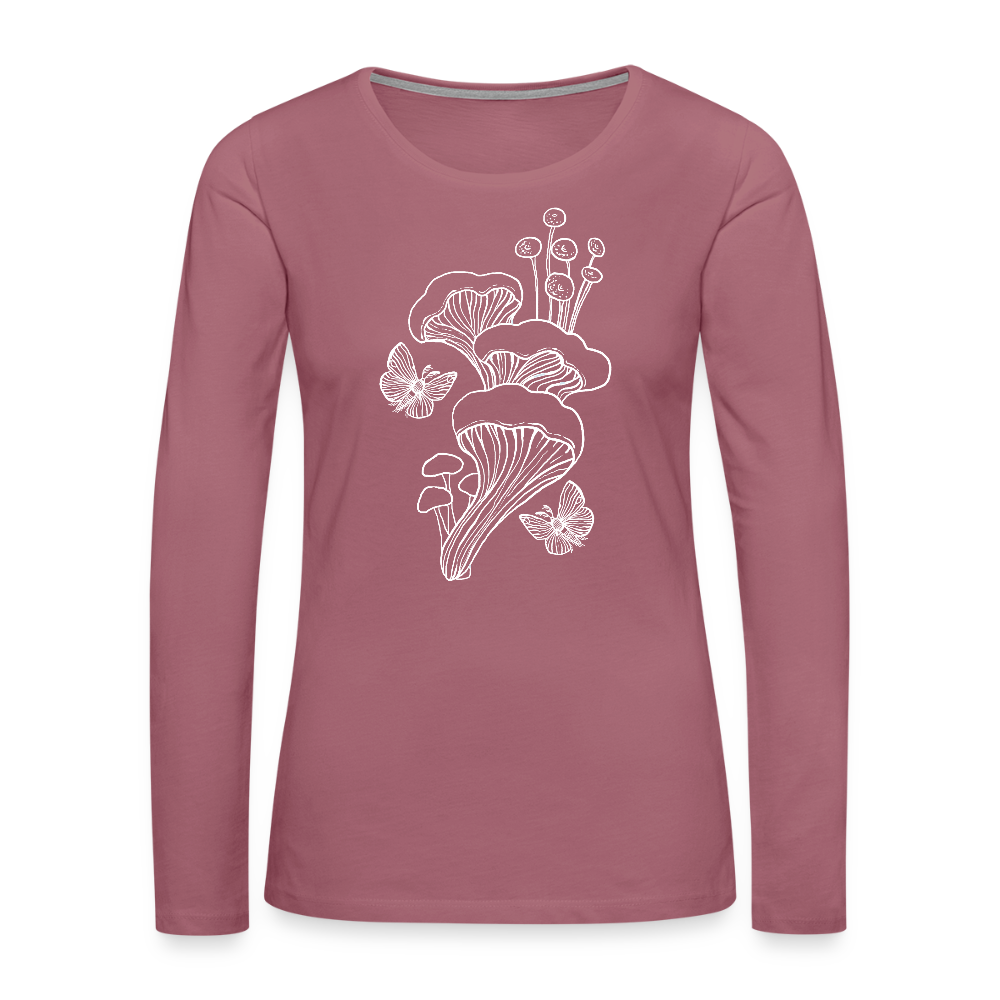 Frauen Premium Langarmshirt - “Goblincore_Tanz der Motten” - Malve