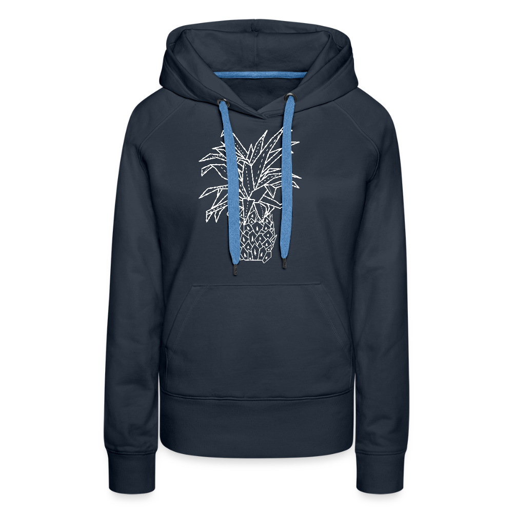 Frauen Premium Hoodie - "Grafische Ananas" - Navy