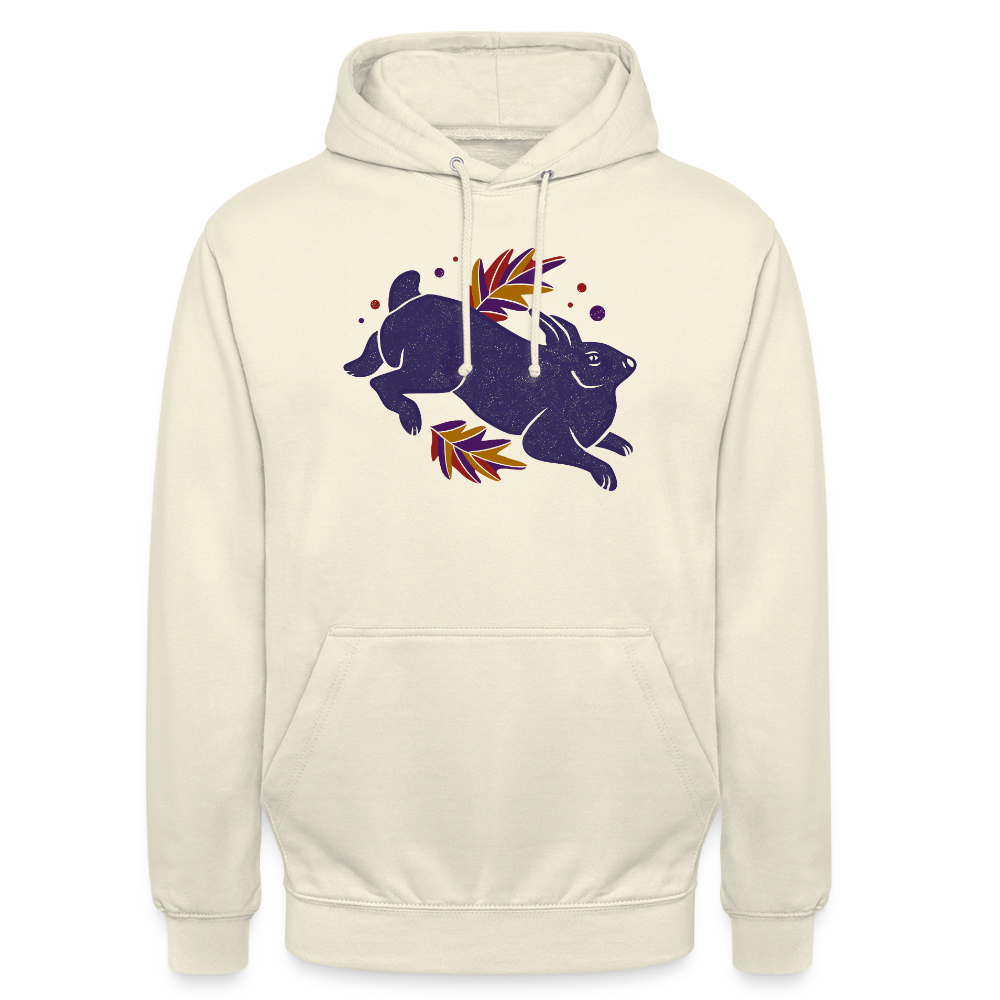 Unisex Hoodie "Hase im Laub" - Vanille-Milchshake