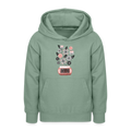 Teenager Hoodie - “Vintage Vase” - Graugrün
