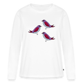 Frauen Premium Langarmshirt - “Drei Amseln” - Weiß