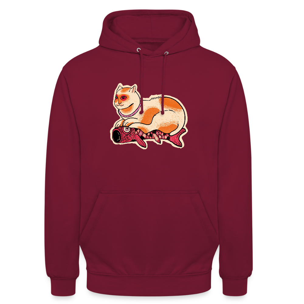 Unisex Hoodie - “Katze & Koinobori” - Bordeaux