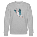 Männer Bio-Sweatshirt - "Vogel im Sturzflug" - Grau meliert
