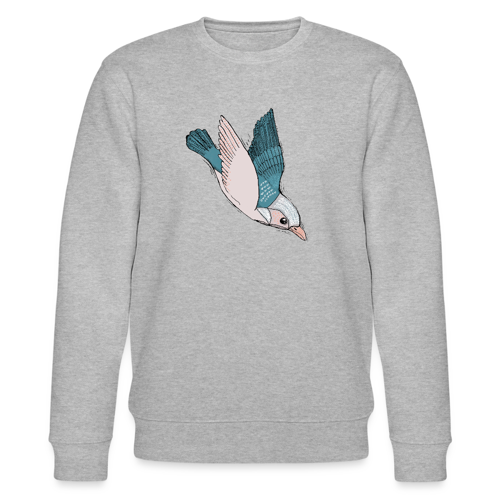 Männer Bio-Sweatshirt - "Vogel im Sturzflug" - Grau meliert
