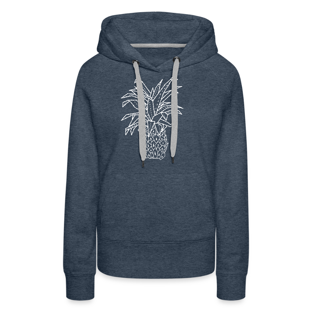 Frauen Premium Hoodie - "Grafische Ananas" - Jeansblau