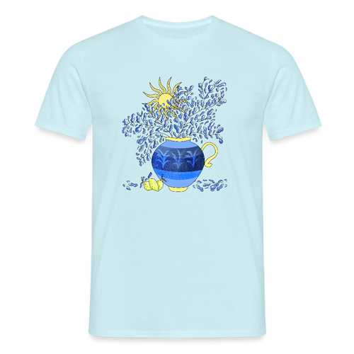 Männer T-Shirt - "Vase mit Zitronen" - Sky