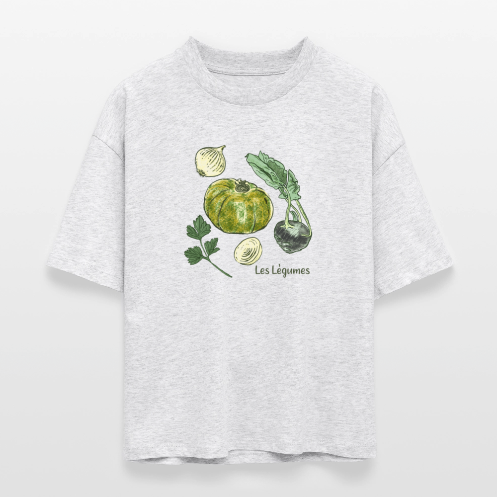 Stanley/Stella Frauen Boxy Bio-T-Shirt Nova - “Gemüse Collection Print” - Weiß meliert