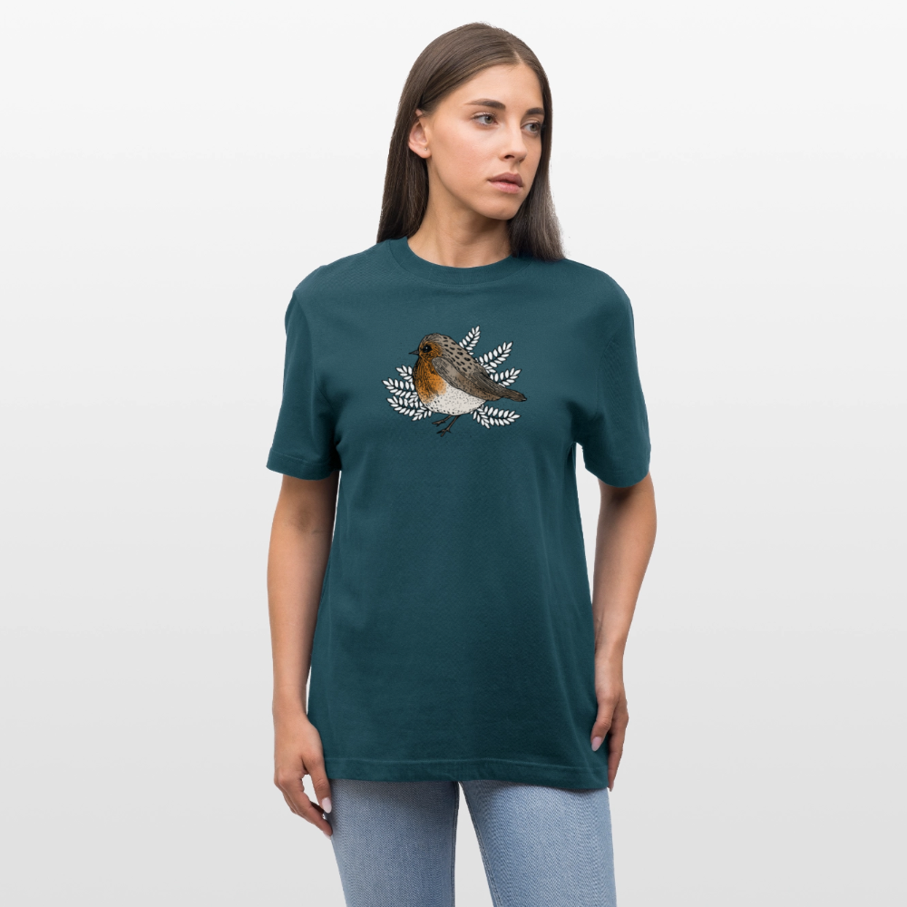 Stanley/Stella Relaxed Fit Unisex Bio-T-Shirt - "Rotkehlchen" - Dunkles Petrol