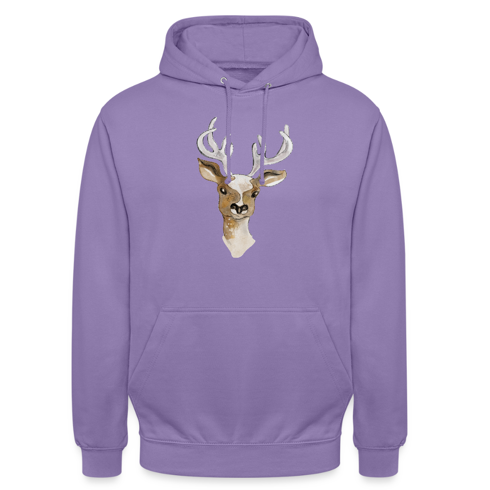Unisex Hoodie "Hirsch in Aquarell" - Lavendel