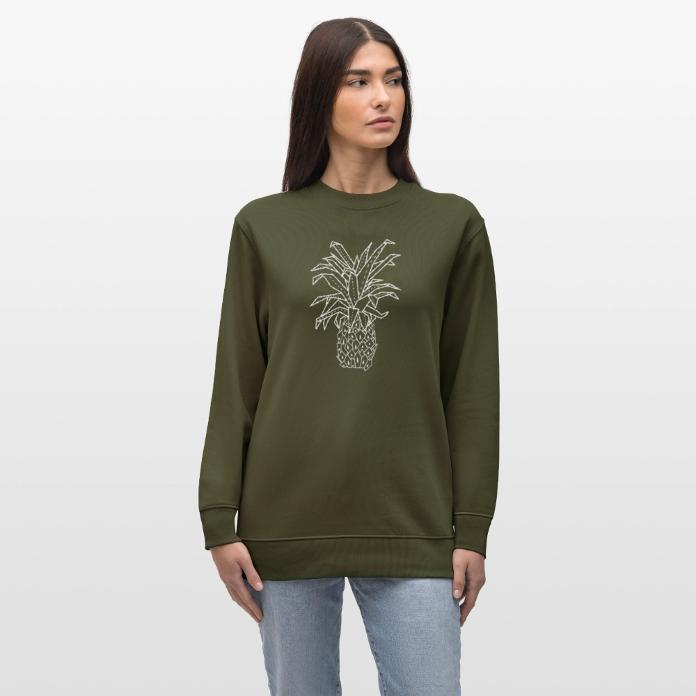 Männer Bio-Sweatshirt "Grafische Ananas" - Khaki