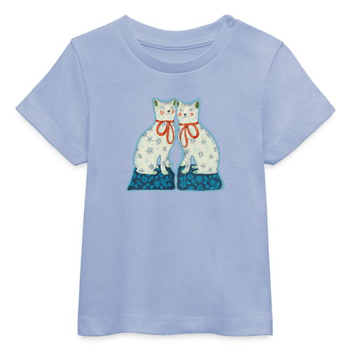 Stanley/Stella Baby Bio-T-Shirt - “Zwei Porzellankatzen” - Sky