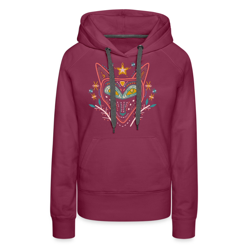 Frauen Premium Hoodie "Nachtfuchs" - Bordeaux