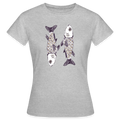 Frauen T-Shirt - “Zwei Sardinen” - Grau meliert