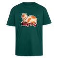 Heavy Oversize T-Shirt - “Katze & Koinobori” - hunter Green