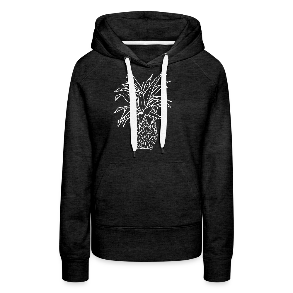 Frauen Premium Hoodie - "Grafische Ananas" - Anthrazit