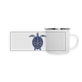 Panorama Emaille-Tasse - "Meeresschildkröte" - weiß