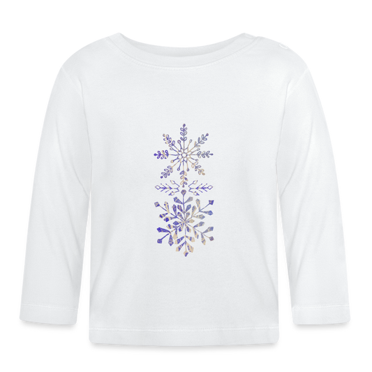 Baby Langarmshirt - “Eiskristalle” - weiß