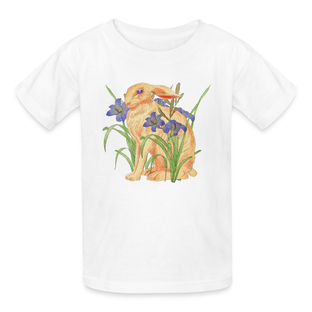 Kinder T-Shirt von Russell -  "Feldhase" - weiß