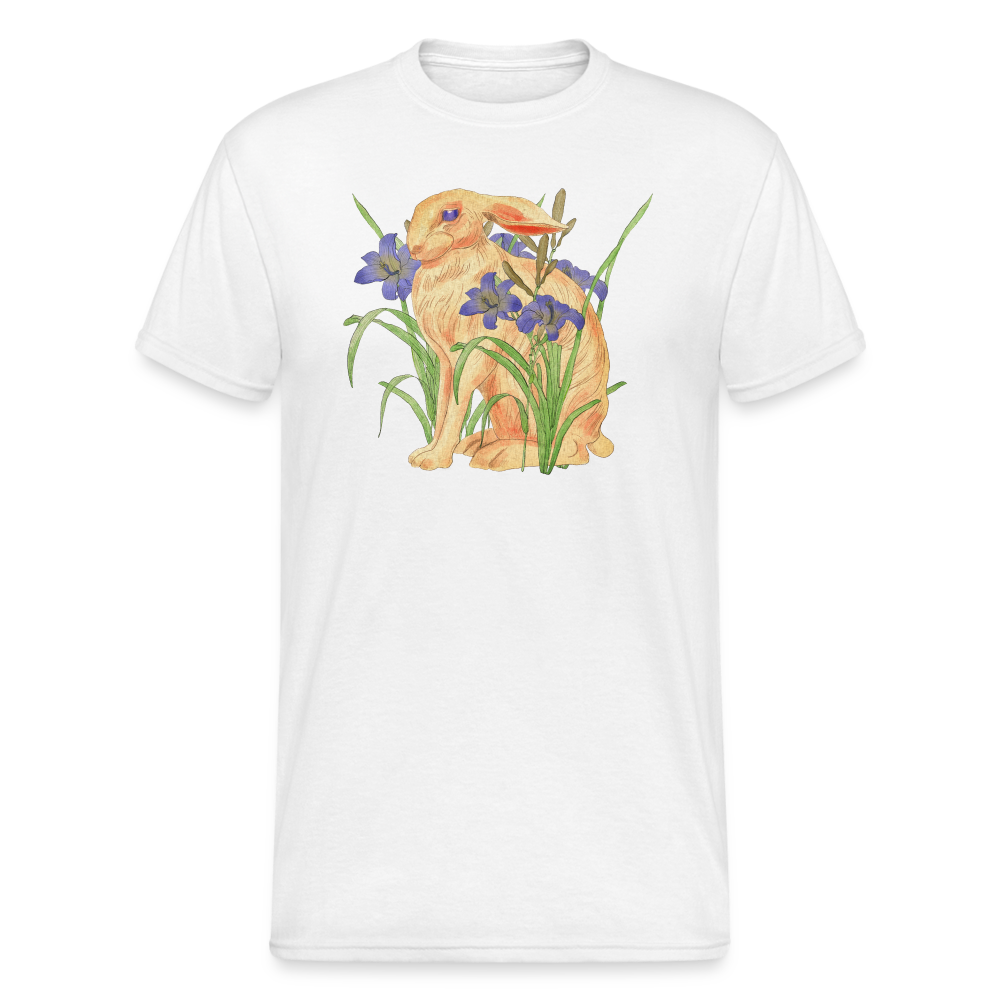 Männer Gildan Heavy T-Shirt -  "Feldhase" - weiß