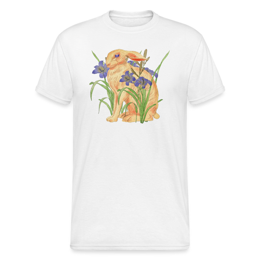 Männer Gildan Heavy T-Shirt -  "Feldhase" - weiß