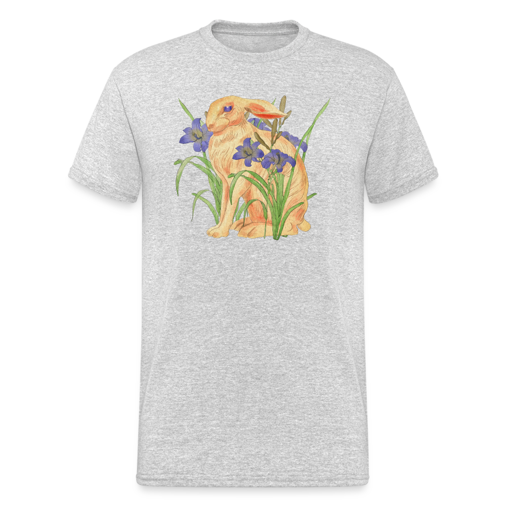 Männer Gildan Heavy T-Shirt -  "Feldhase" - Grau meliert
