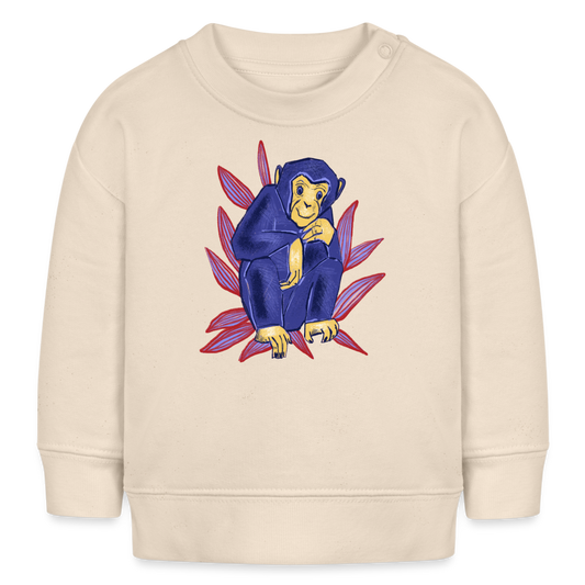 Stanley/Stella Bio-Sweatshirt - “Blauer Affe” - Naturweiß