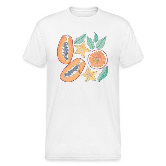 Männer Gildan Heavy T-Shirt - “Tropische Früchte” - weiß