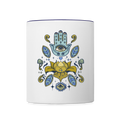 Tasse zweifarbig - "Fatimas Lotos" - Weiß/Kobaltblau