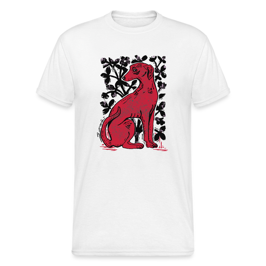 Männer Gildan Heavy T-Shirt - “Medieval Dog” - weiß
