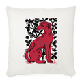 Sofakissen mit Füllung 44 x 44 cm - “Medieval Dog” - Naturweiß