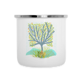 Emaille-Tasse - “Frühlingswiese” - weiß