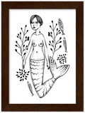 Premium Matte Papier Holz gerahmt Poster - Hinter dem Mond