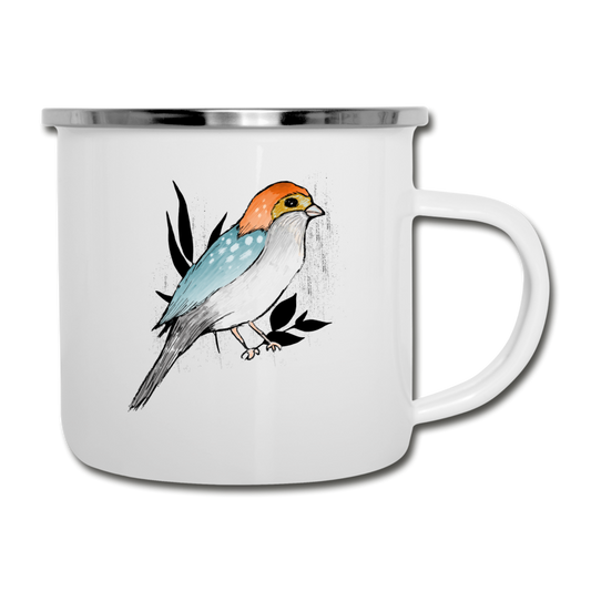 Vogel mit Tupfen - Emaille-Tasse - Hinter dem Mond