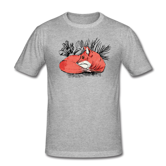 Männer Slim Fit T-Shirt "Ruhender Fuchs" - Hinter dem Mond