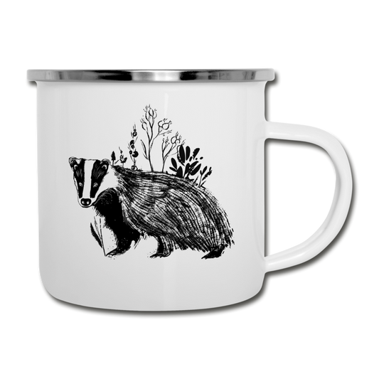 Emaille-Tasse "Dachs im Gras" - Hinter dem Mond