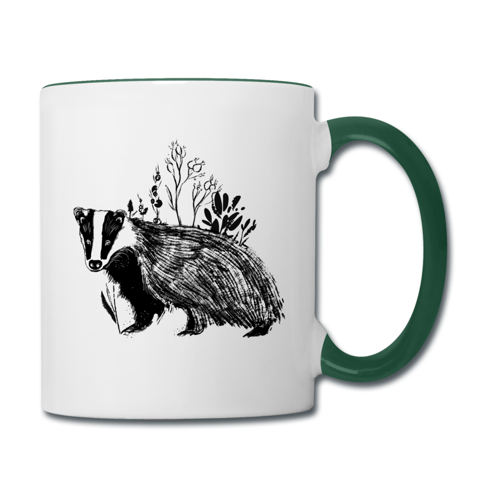 Tasse zweifarbig "Dachs im Gras" - Hinter dem Mond