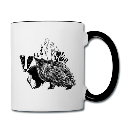 Tasse zweifarbig "Dachs im Gras" - Hinter dem Mond