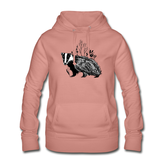 Frauen Hoodie "Dachs im Gras" - Hinter dem Mond
