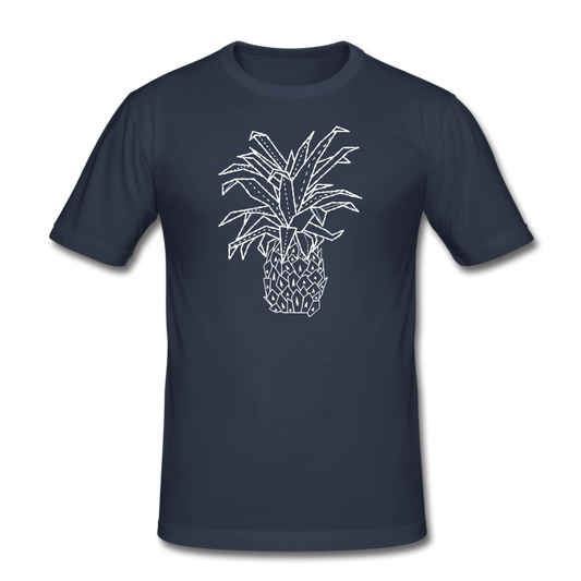 Männer Slim Fit T-Shirt "Grafische Ananas" - Hinter dem Mond