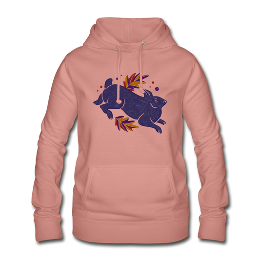 Frauen Hoodie "Hase im Laub" - Hinter dem Mond