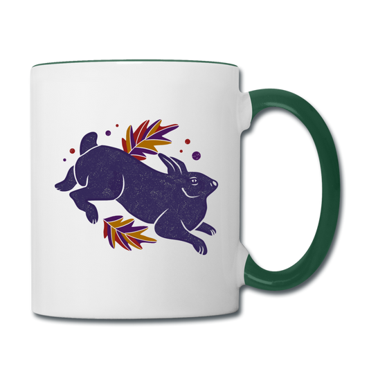Tasse zweifarbig "Hase im Laub" - Hinter dem Mond